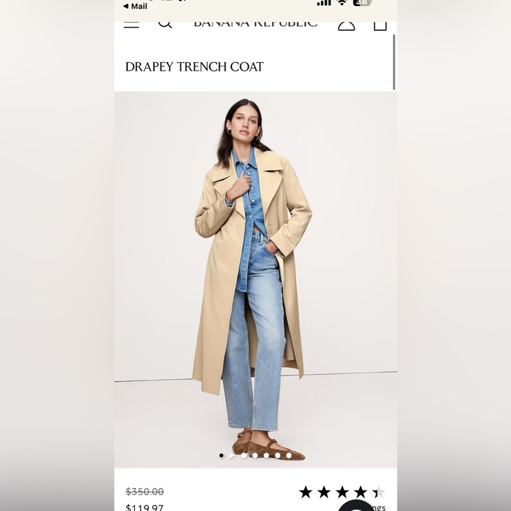 Banana Republic Classic Tan Trench Coat